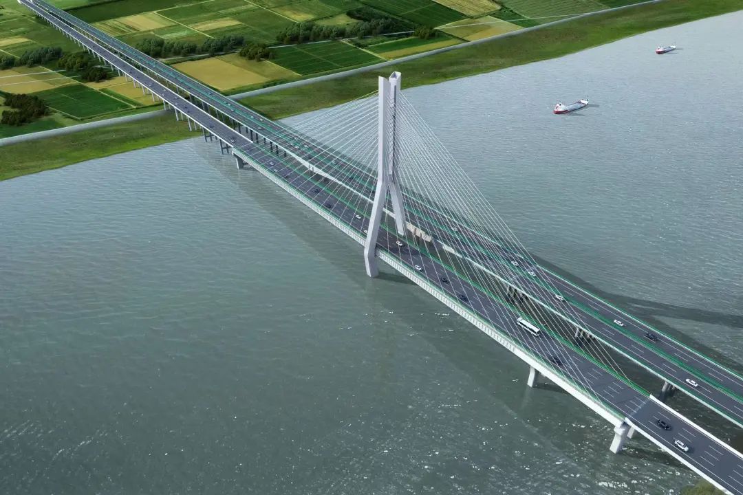 大桥建成效果图 - G36宁洛明光至蚌埠段改扩建3标项目淮河特大桥首孔现浇梁浇筑完成