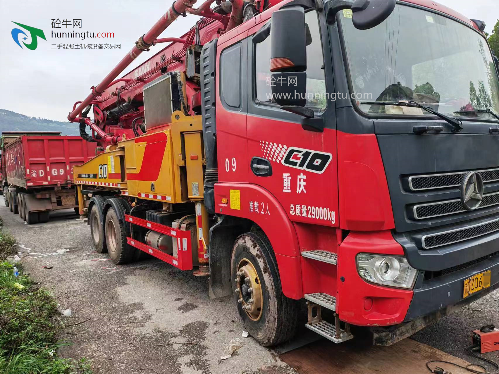 重庆市2021年43米三一重工混凝土泵车，三一专用自制底盘，高配力士乐油泵