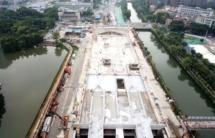 广州地铁7号线西延线全线最大车站—北滘新城站主体结构顺利封顶