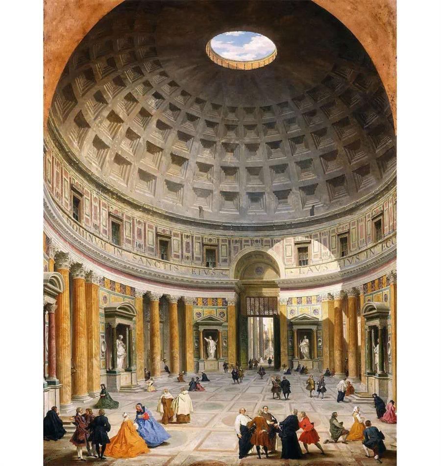 罗马最宏伟的混凝土建筑就在首都——罗马万神殿的圆形穹顶