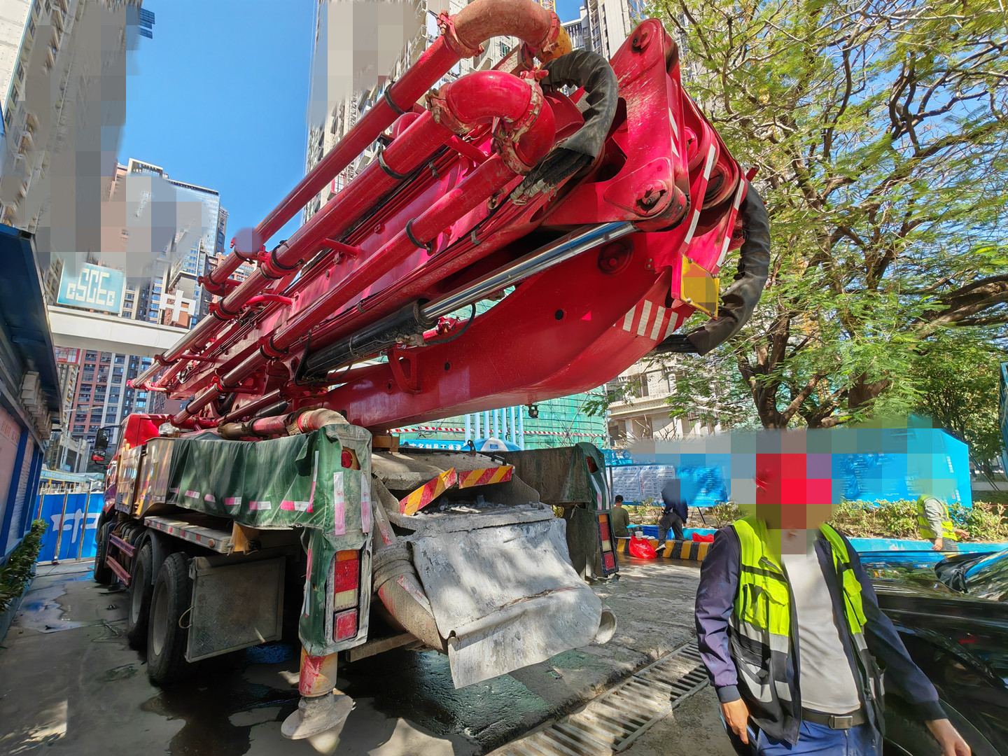 广州市2021年49米三一重工混凝土泵车，三一专用自制底盘