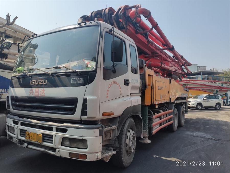 广州2012年底46米三一重工混凝土泵车，五十铃底盘