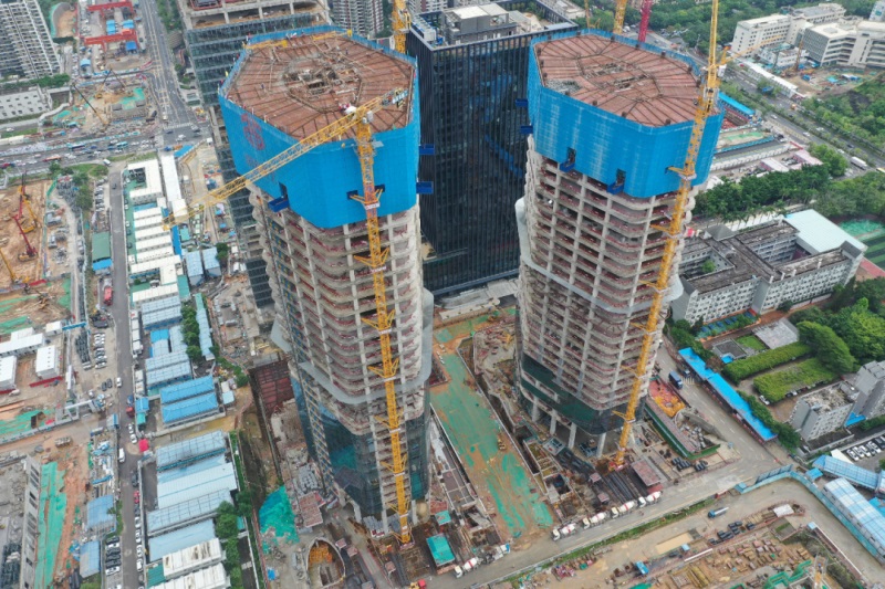 150米双塔！广东省广州市乐普大厦主体结构顺利封顶