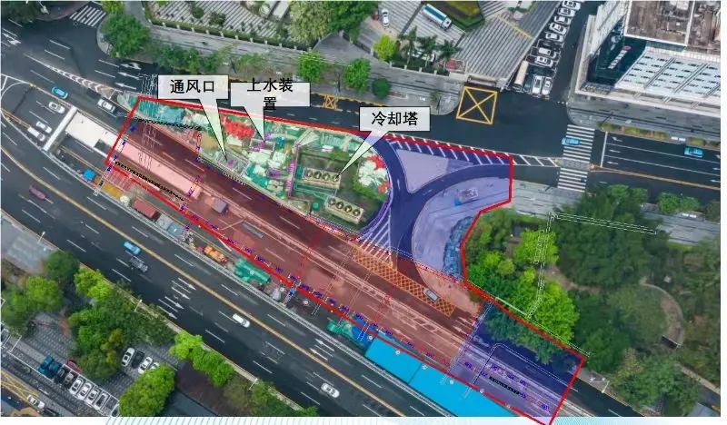 车站平面图 - 广州地铁5号线西延项目大剧院站北侧附属顶板混凝土浇筑完成
