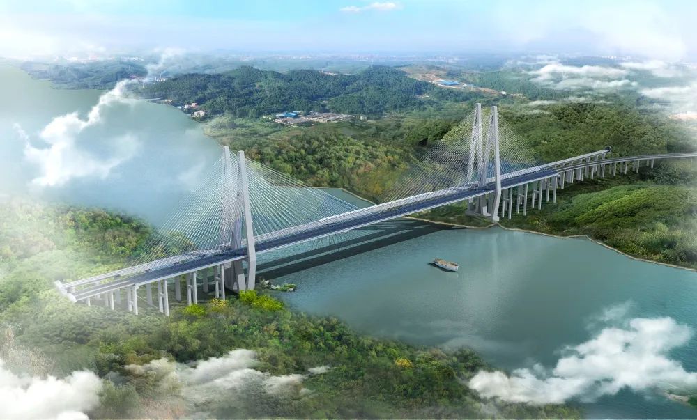 石沱长江大桥效果图