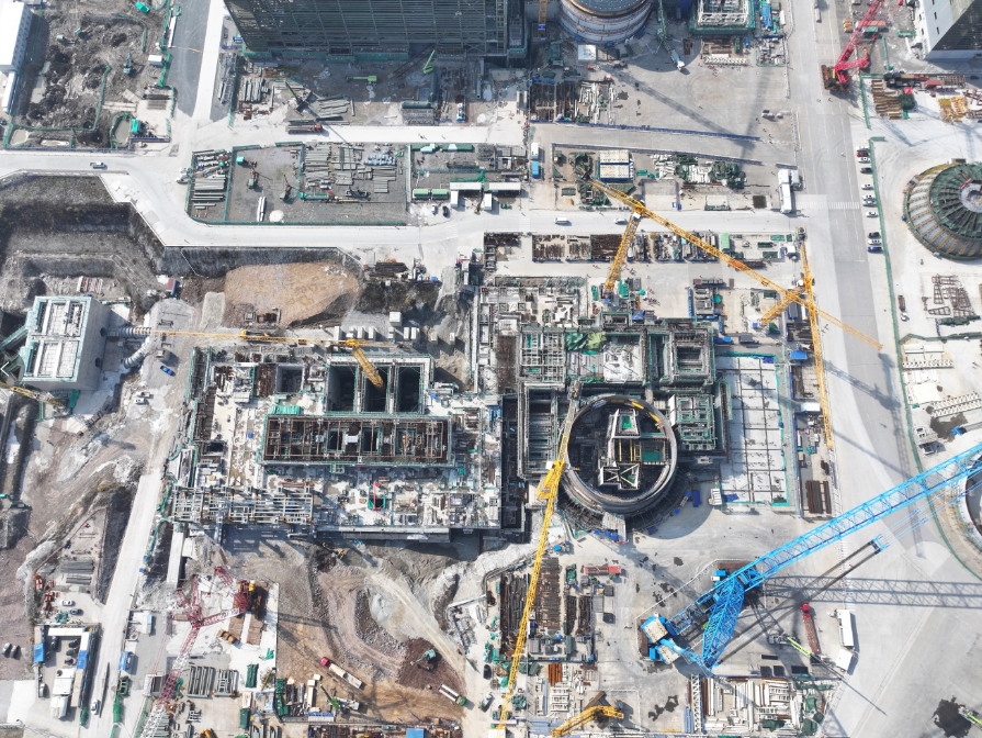 三门核电二期工程4号机组常规岛主体结构零米以下结构混凝土浇筑完成