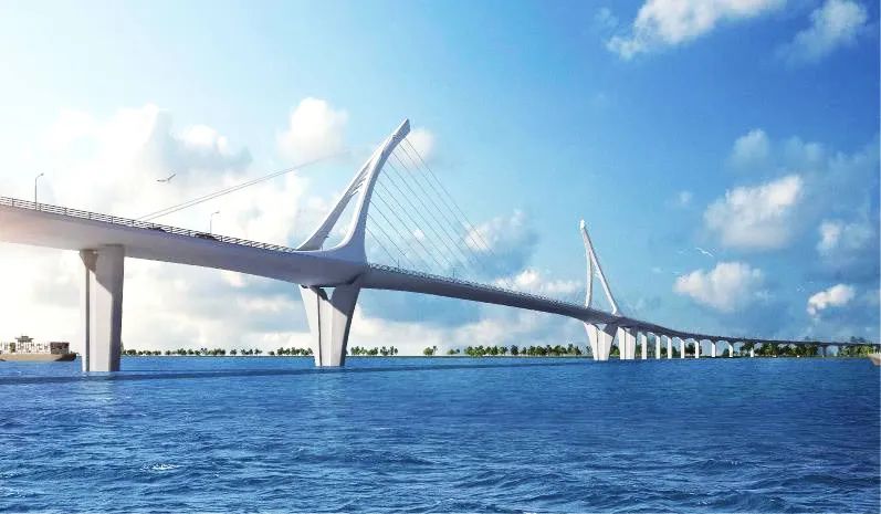 效果图 - 南昌市鄱阳湖旅游公路桥梁工程铁河大桥主桥首座承台混凝土浇筑完成