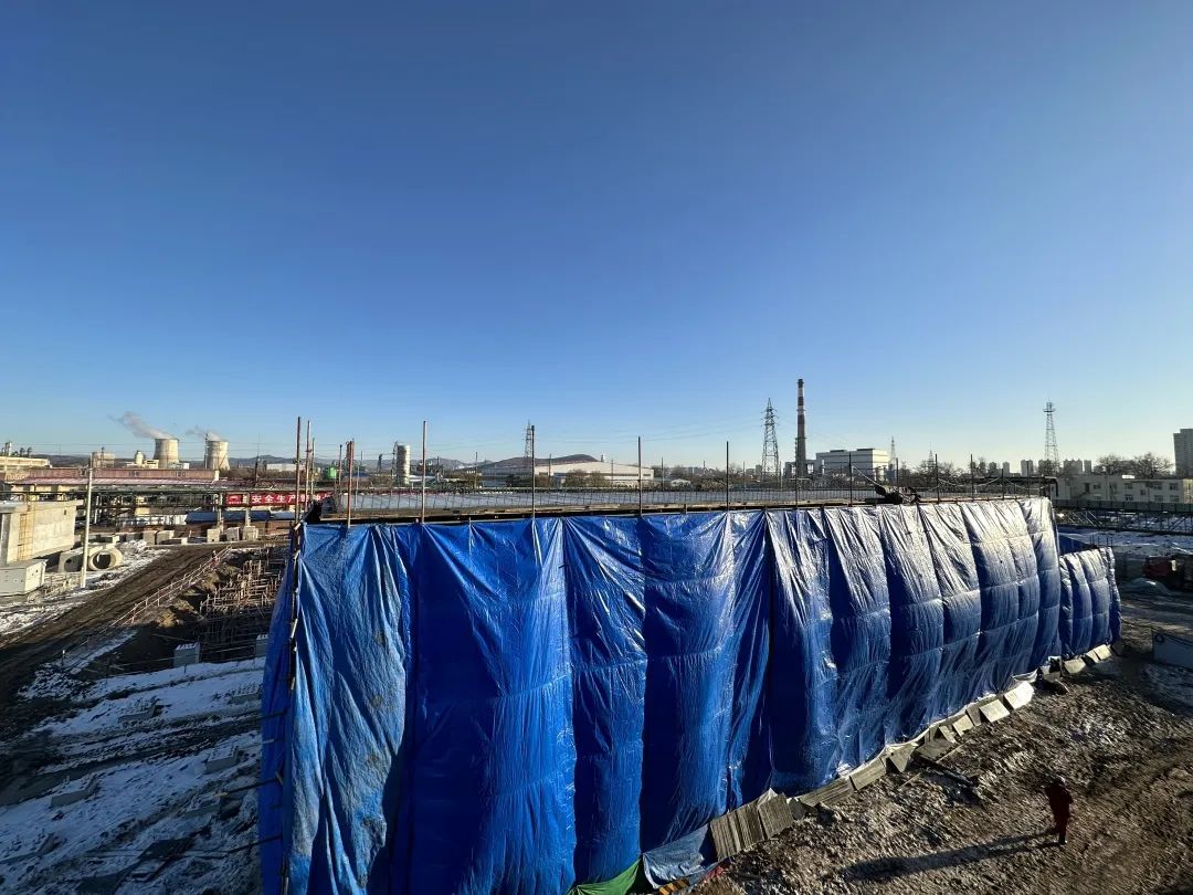中油六建吉林石化中部项目部小总体Ⅱ消防水站泵房混凝土浇筑完成