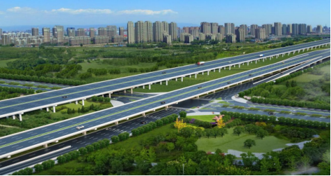 西安市连霍高速辅道全景图
